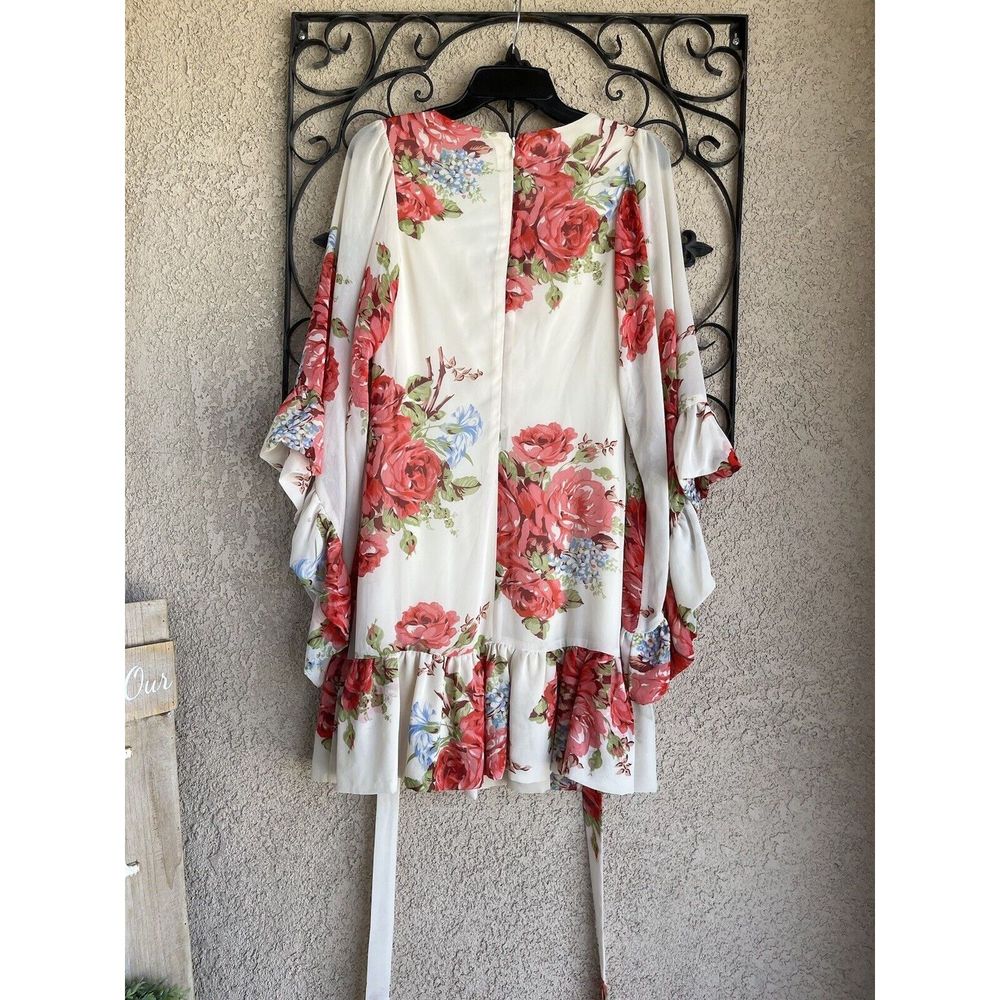 Betsey  Johnson Floral Rose Bambi Bell Sleeve Dress - Size 6 - Multicolored - Picture 6 of 11